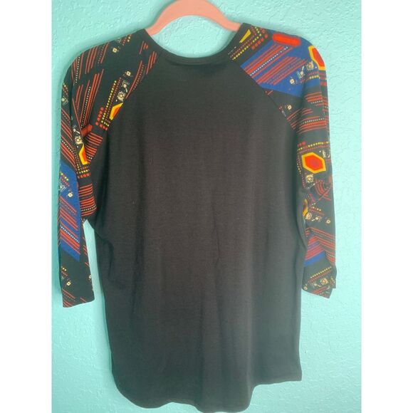 LuLaRoe Black Randy with design on sleeves size Medium - Picture 3 of 6